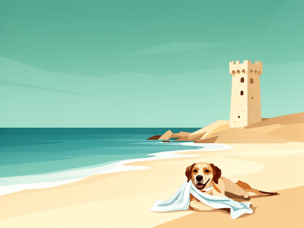 Playa de Malaga con un perro